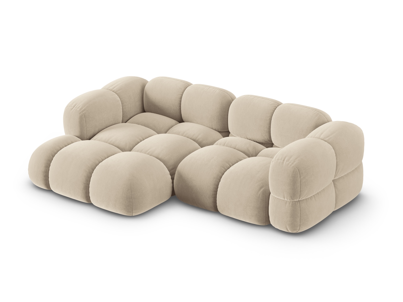Cosmopolitan Design Ecksofa Loretto 3-Sitzer Samt Vogue Helles Beige Links