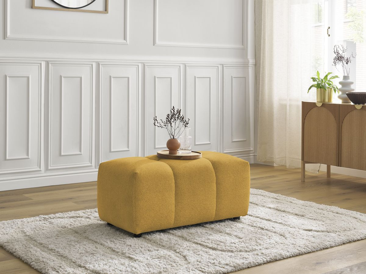 Bobochic Roxelane Pouf Melange-Stoff Gelb