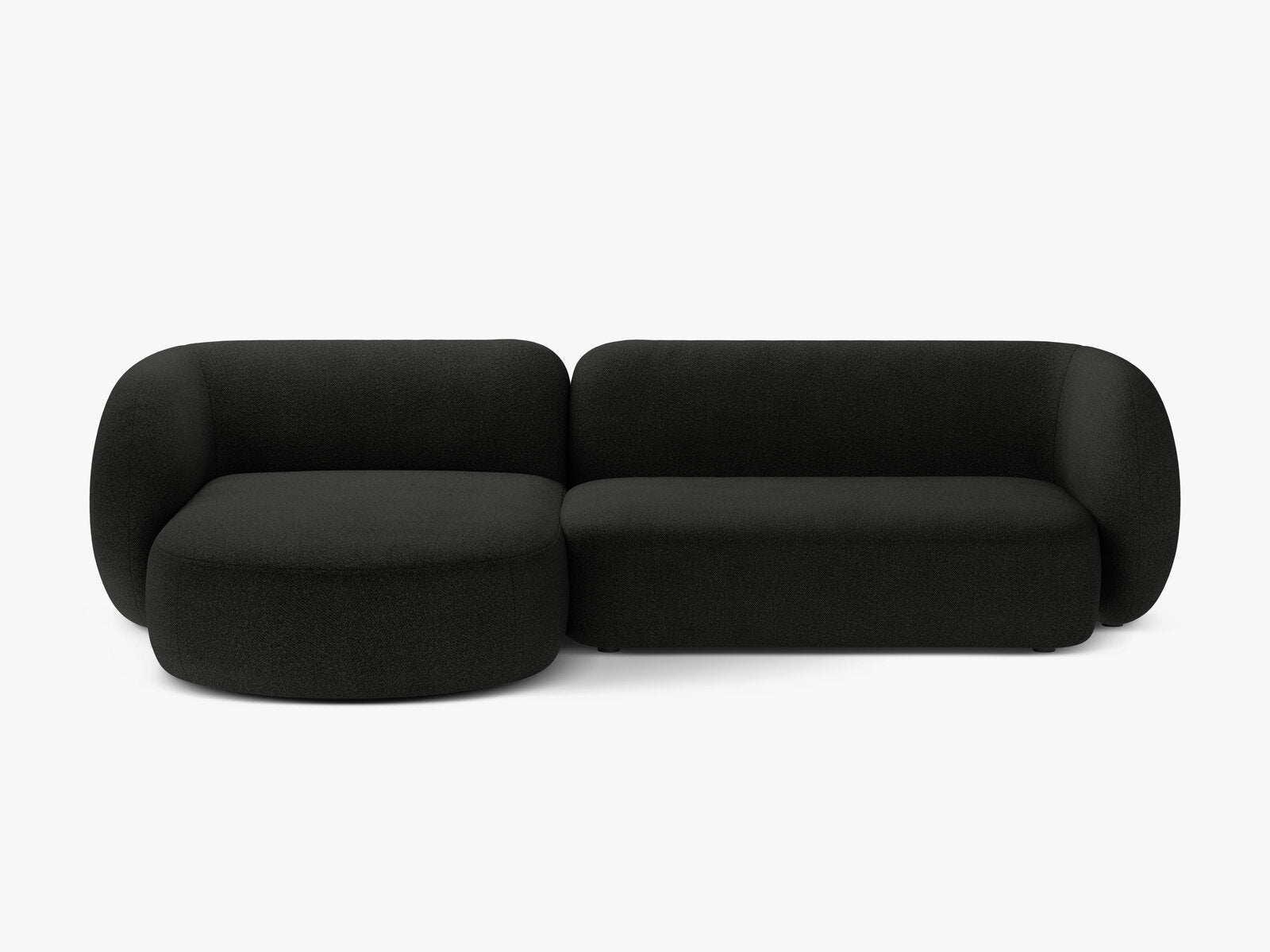 Micadoni Ecksofa Kate 3-Sitzer Links Boucle Schwarz