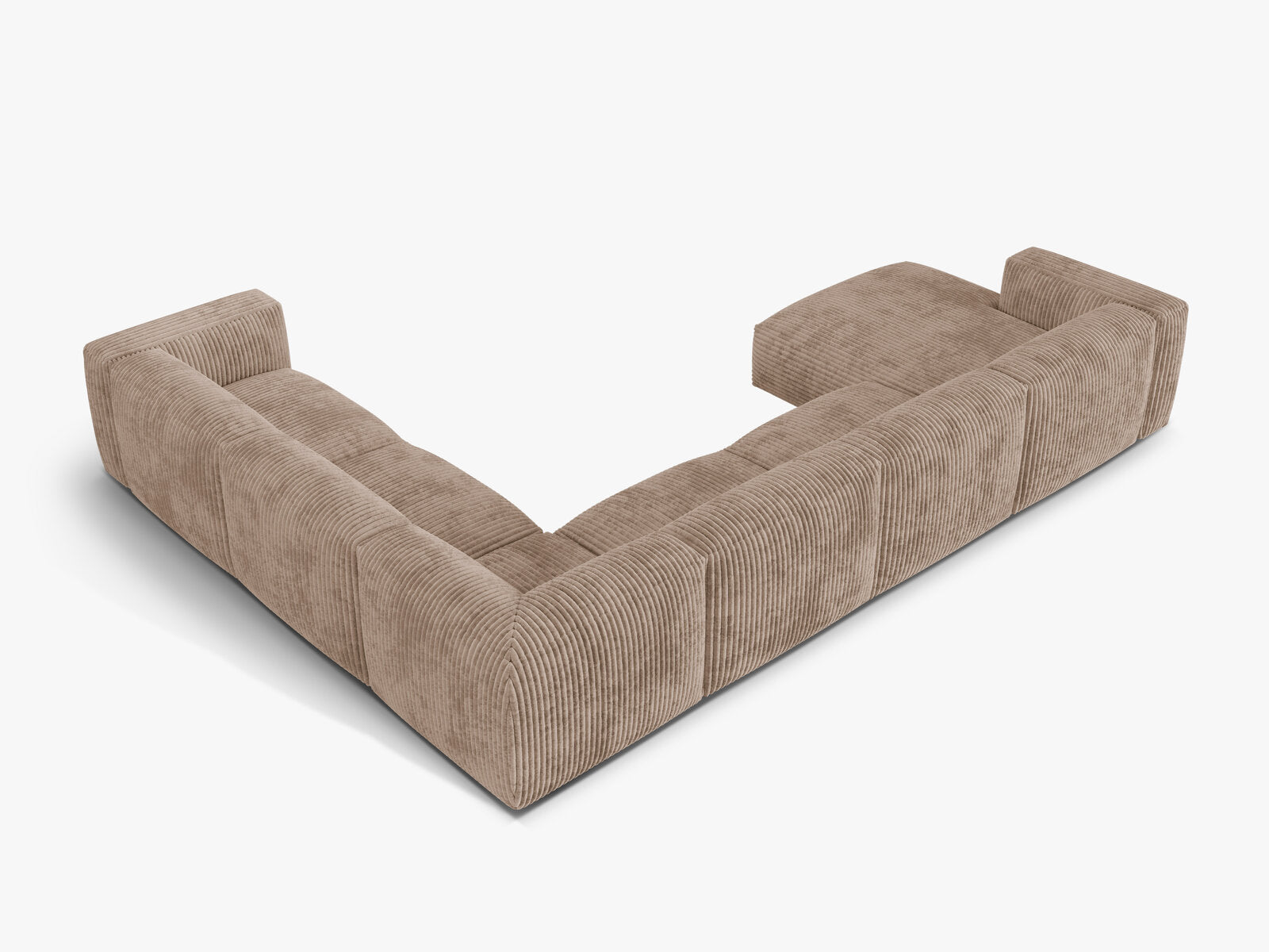 Micadoni modulares Ecksofa XL Martina 6-Sitzer Rechts Kord Tilia Eichel