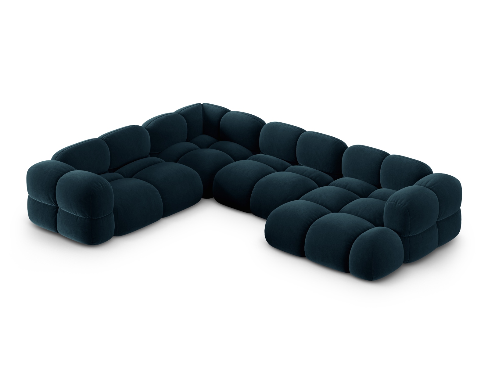 Cosmopolitan Design Panoramasofa Loretto 5-Sitzer Samt Vogue Tiefes Petrol Links
