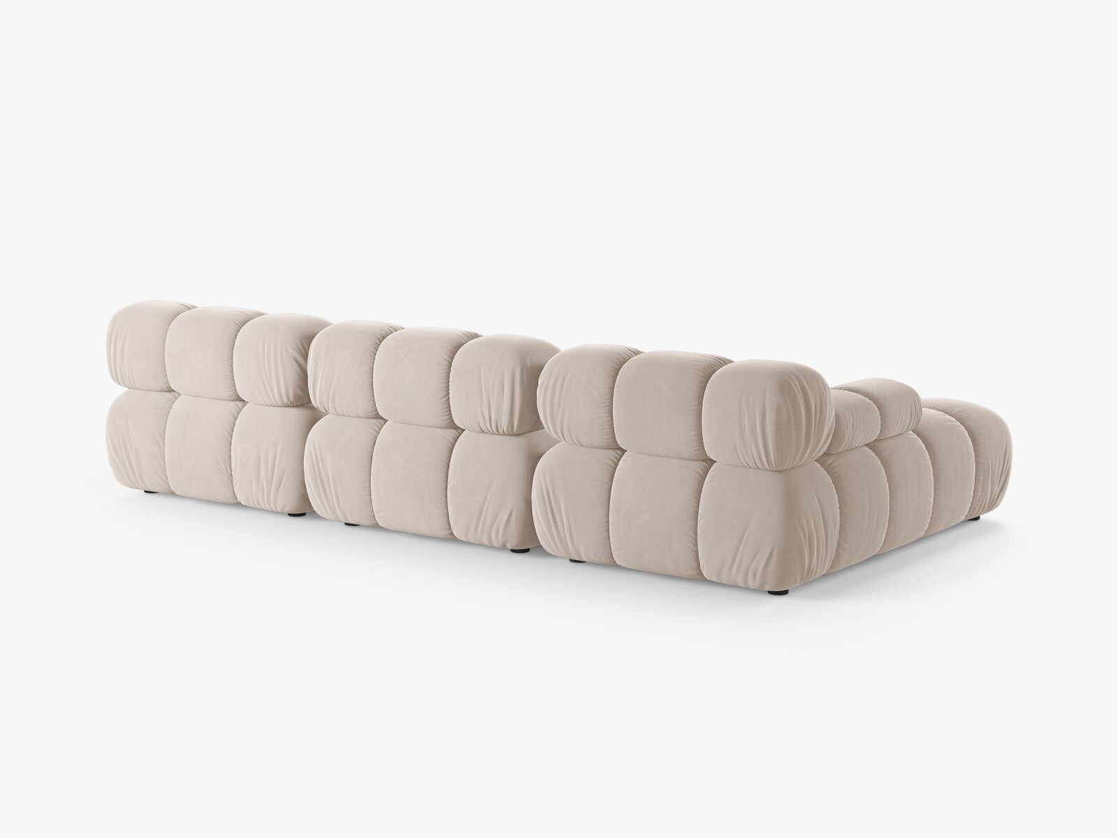 Micadoni Modulares Ecksofa Bellis 4-Sitzer Links Samt Venus Helles Beige