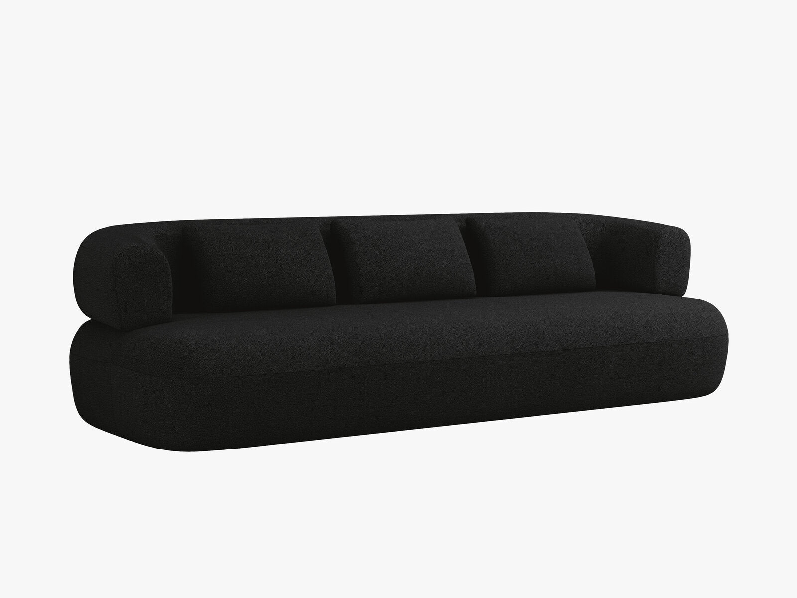 Micadoni Sofa Jenny 3-Sitzer Boucle Now or Never Schwarz