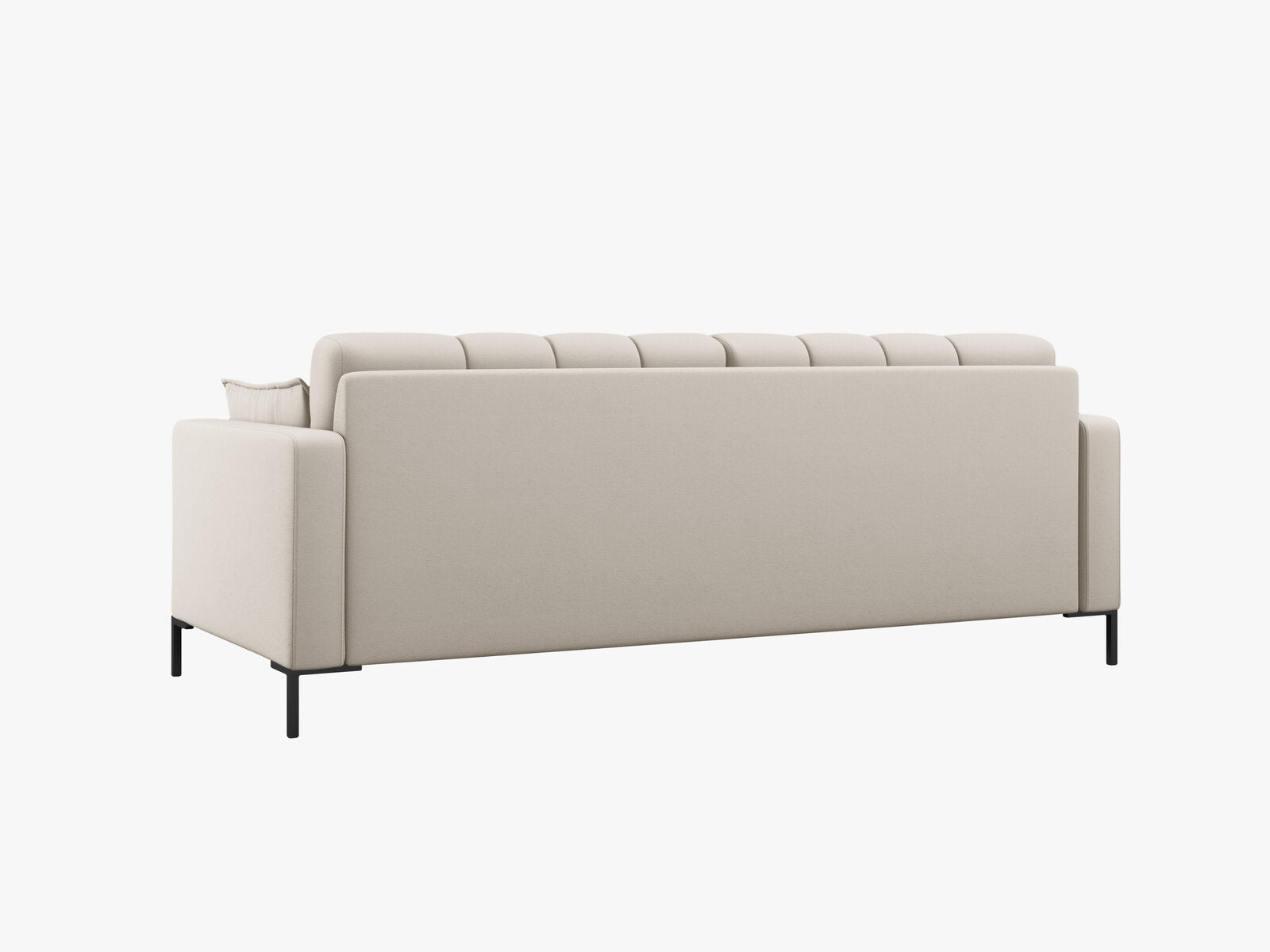Micadoni Sofa Mamaia 3-Sitzer Strukturierter Stoff Neve Beige schwarze Beine