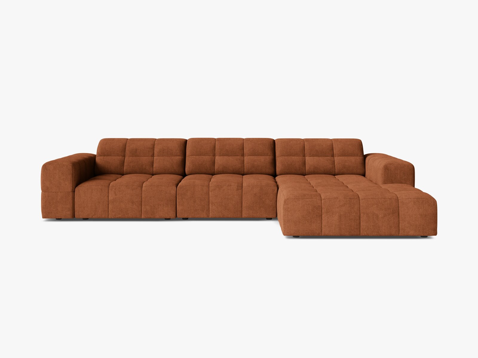 Micadoni Ecksofa Jennifer 4-Sitzer Chenille Eden Ziegel Rechts