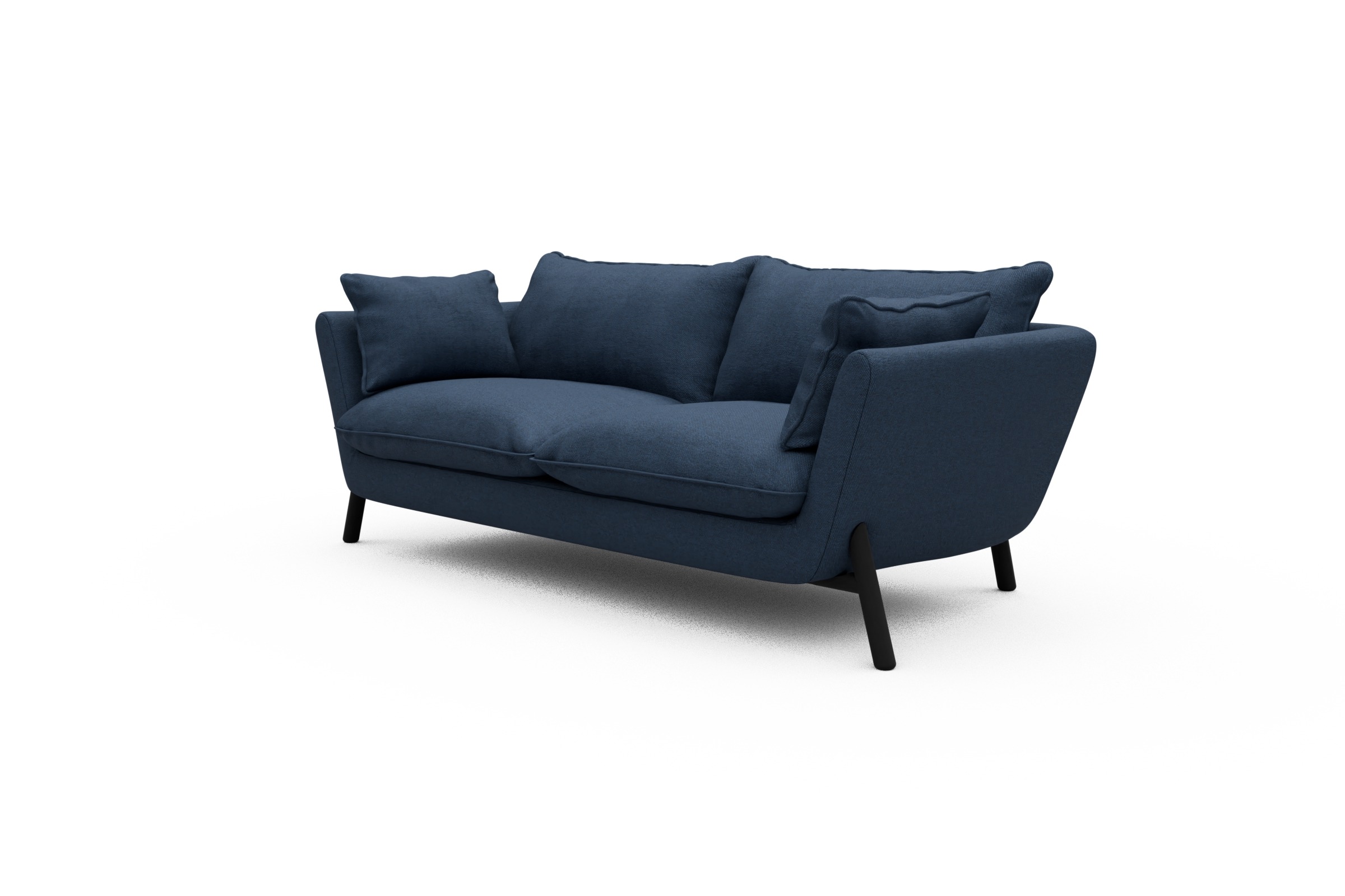Sofa Emil PREMIUM 2-Sitzer Beinfarbe Eiche Schwarz Weda-Blue