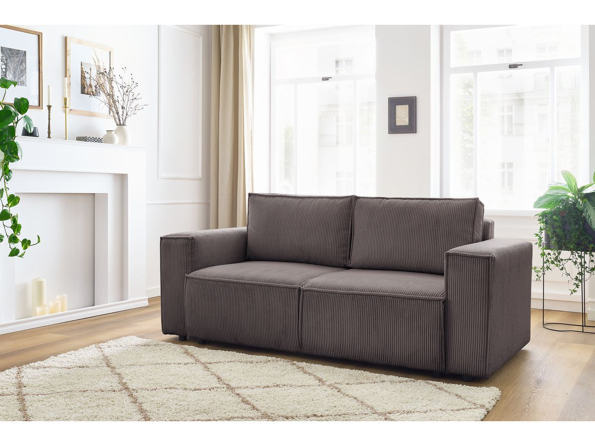 Bobochic Nihad Sofa 2-Sitzer Cordsamt Taupe