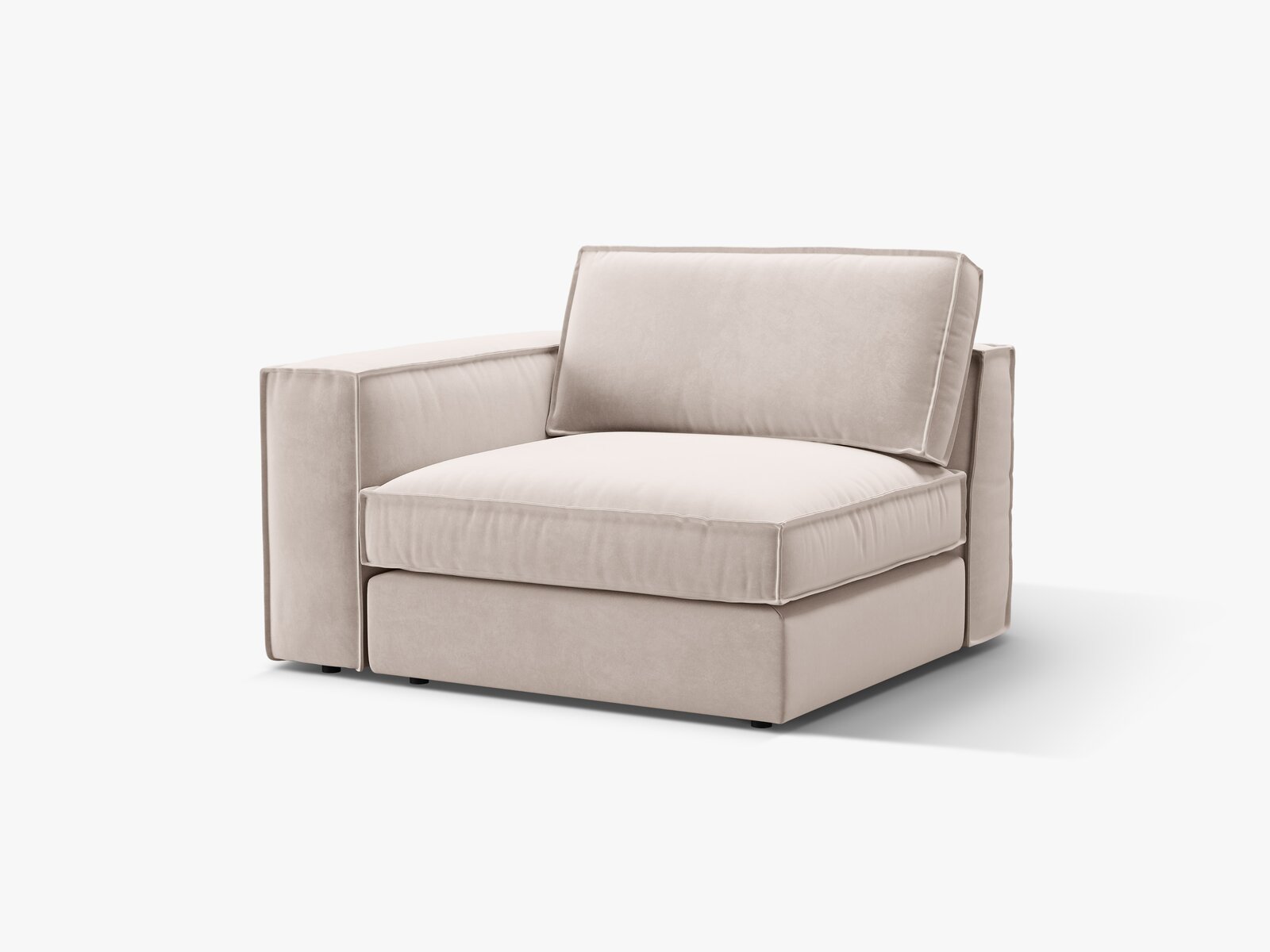 Micadoni Eckmodul mit Armlehne Pola große Version Links Samt Salvador Beige