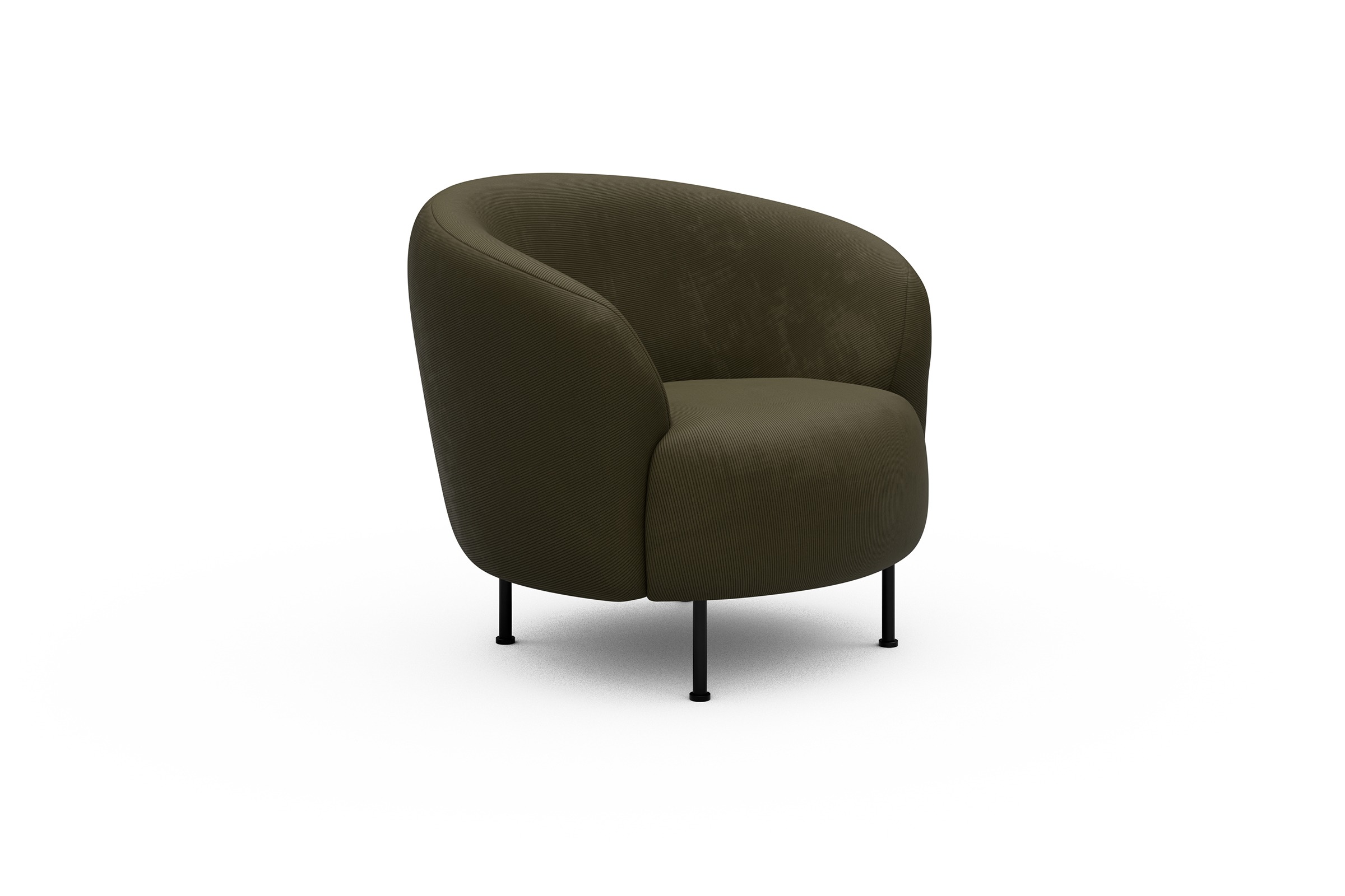 Sessel Ronda Metallbeine Schwarz Cordufine-Pine-Green