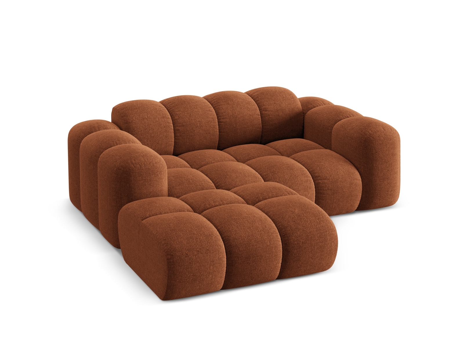 Cosmopolitan Design Ecksofa Treno 2-Sitzer Chenille Eden Ziegel Links