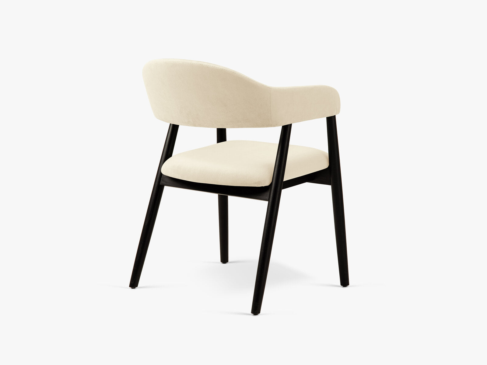 Micadoni Stuhl Adra Samt Magic Velvet Elfenbein Schwarzes Buchenholz