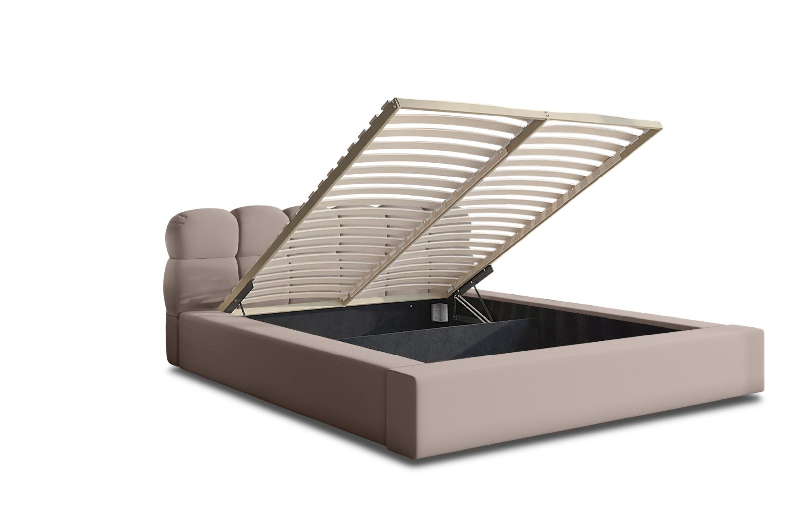 Polsterbett Vento-New Samtstoff 180x200 mit Holzrahmen Piano 05 Hellbraun
