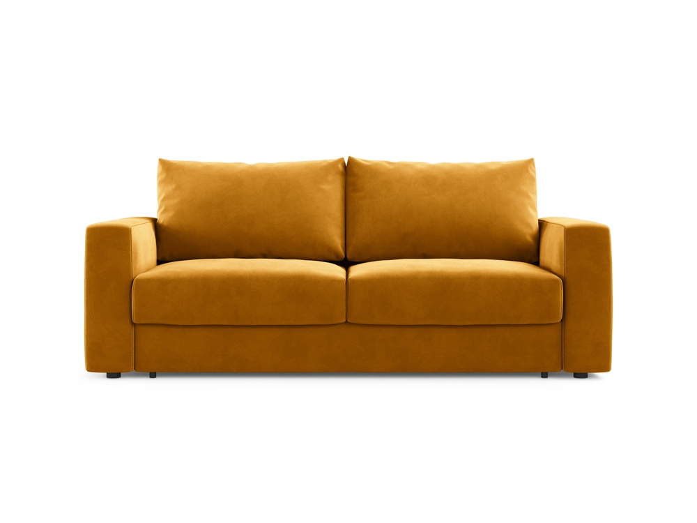 Cosmopolitan Design Schlafsofa Grena 3-Sitzer mit Bettkasten Samt Salvador Gelb