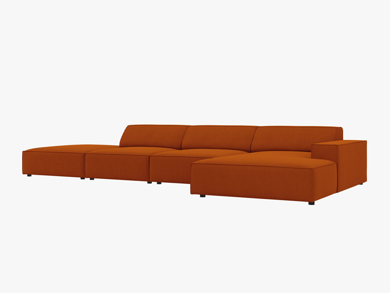 Micadoni Ecksofa Jodie 5-Sitzer Rechts Strukturierter Stoff Megan Terrakotta