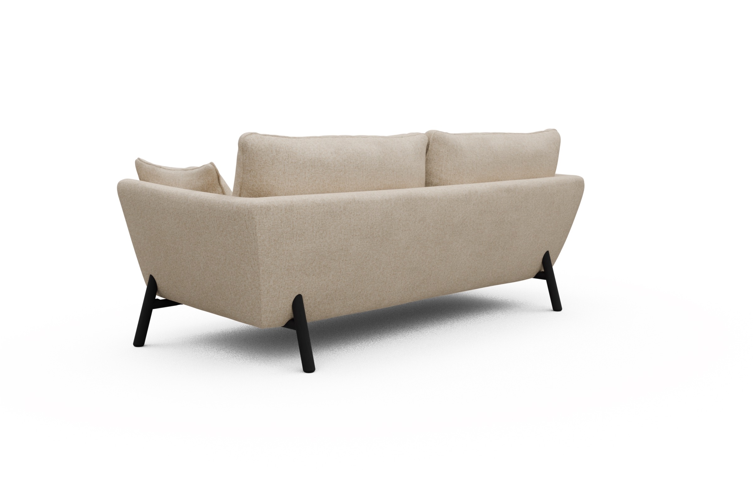 Sofa Emil 3-Sitzer Beinfarbe Eiche Schwarz Casone-Natural-Beige