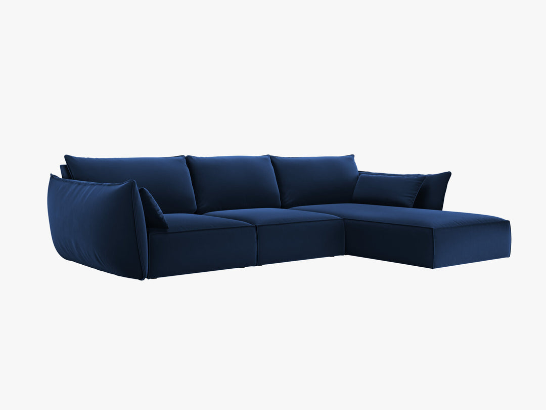 Micadoni Ecksofa Kaelle 4-Sitzer Rechts Samt Bluvel Königsblau