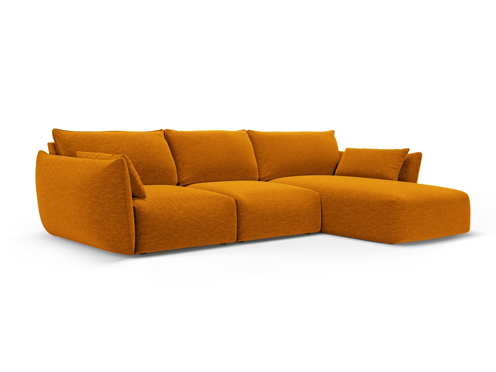 Cosmopolitan Design Ecksofa Matera 5-Sitzer Chenille Eden Senf Rechts