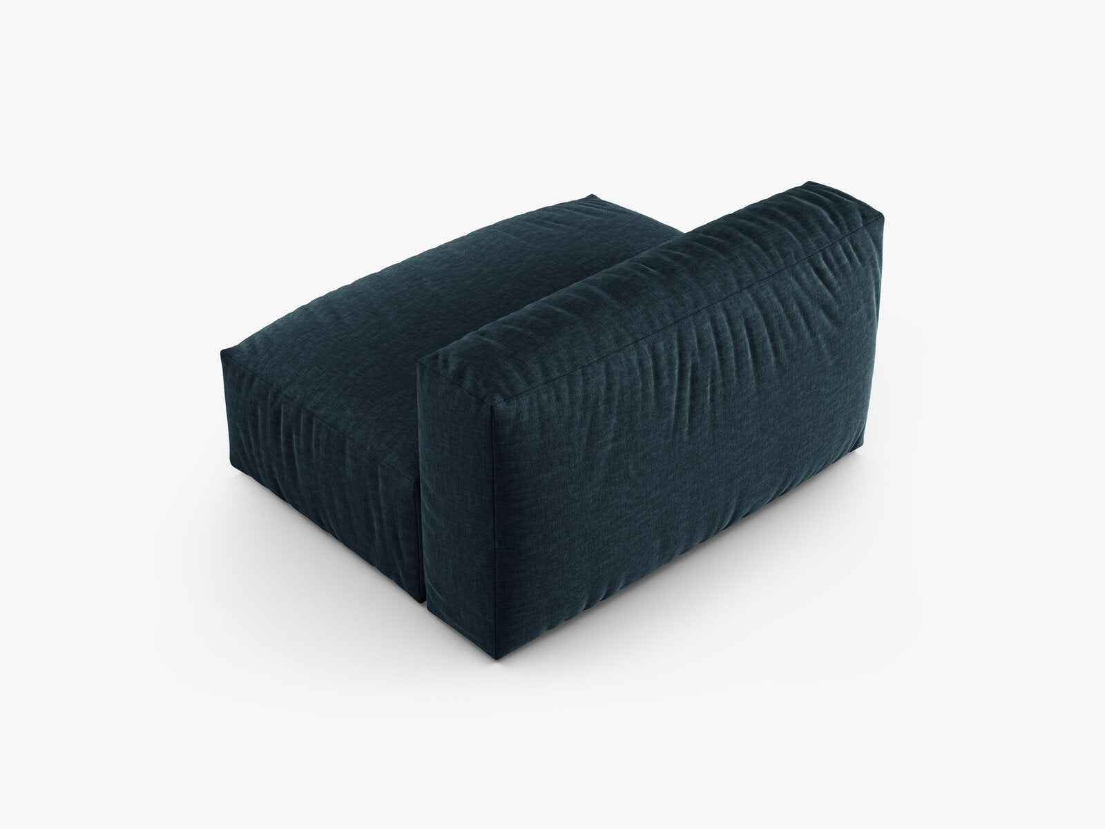 Micadoni Mittelmodul Martina 1-Sitzer Groß 90cm Sitztiefe Strukturierter Stoff Boston Jeansblau