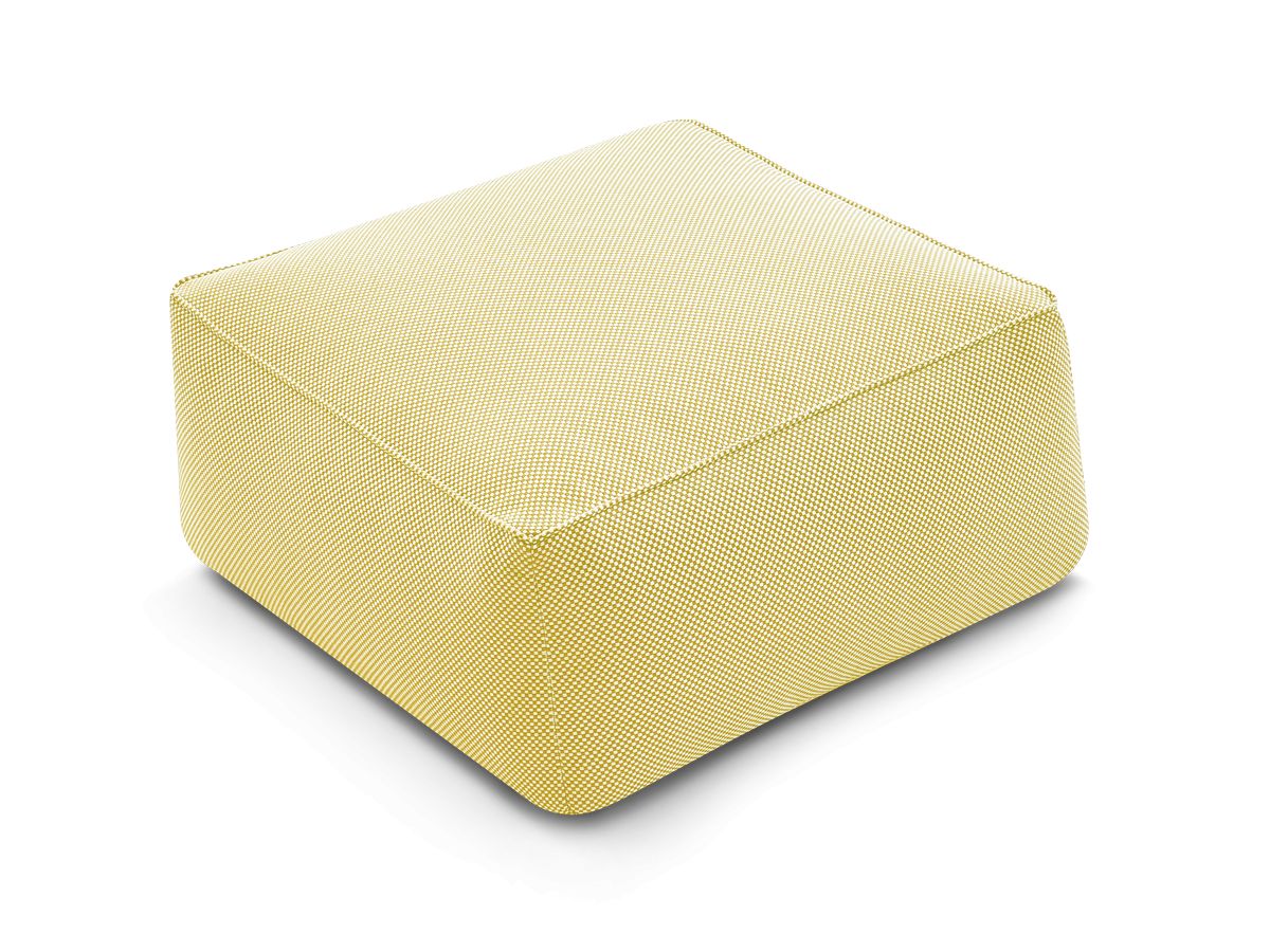 Bobochic Riviera Pouf 80 × 80 cm Melange-Stoff Gelb