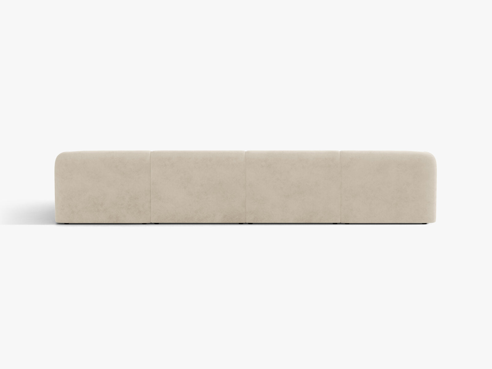 Micadoni Panorama-Sofa Miley 5-Sitzer Samt Bluvel Dunkelbeige