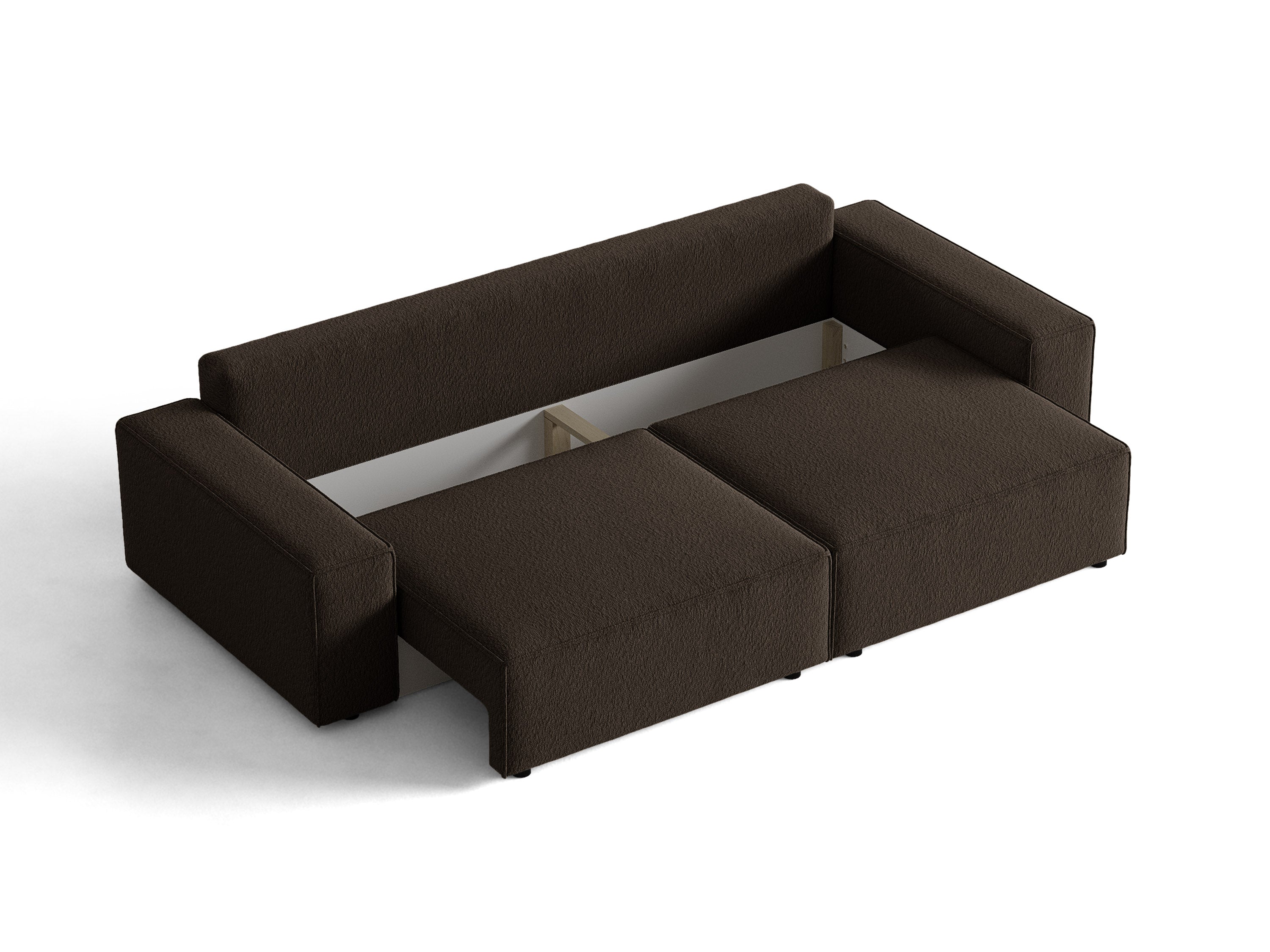 Micadoni Schlafsofa Jodie 3-Sitzer Boucle Baloo Braun