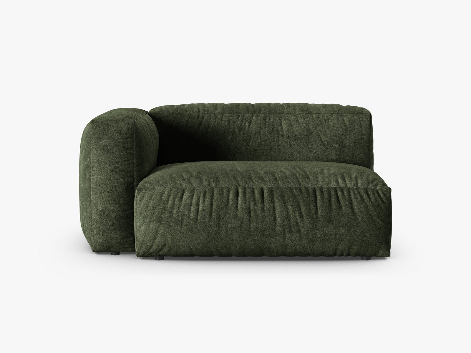 Micadoni Eckmodul mit Armlehne Martina 1-Sitzer Groß 90cm Sitztiefe Links Samt Vogue Grün