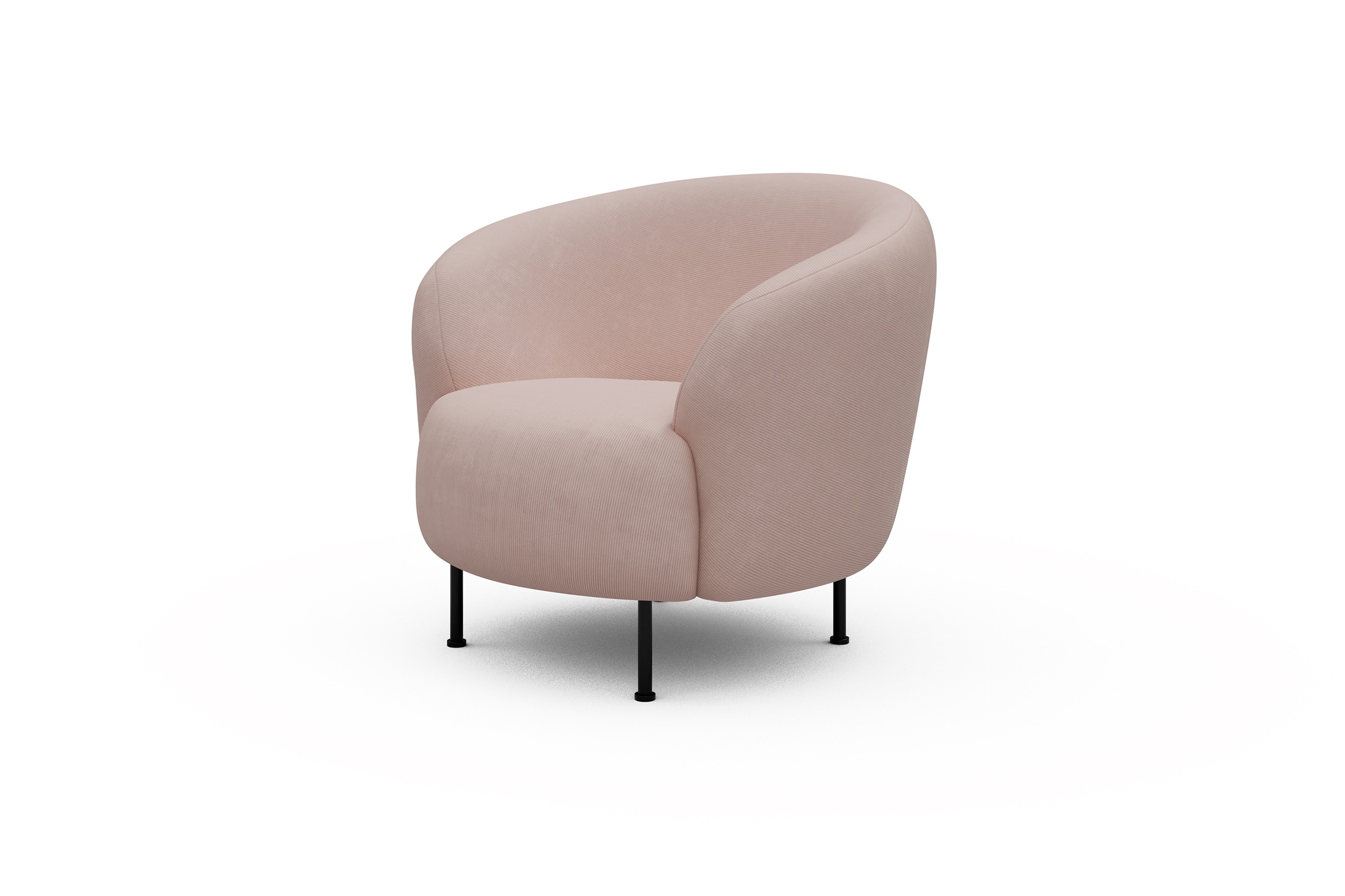 Sessel Ronda Metallbeine Schwarz Cordufine-Blush