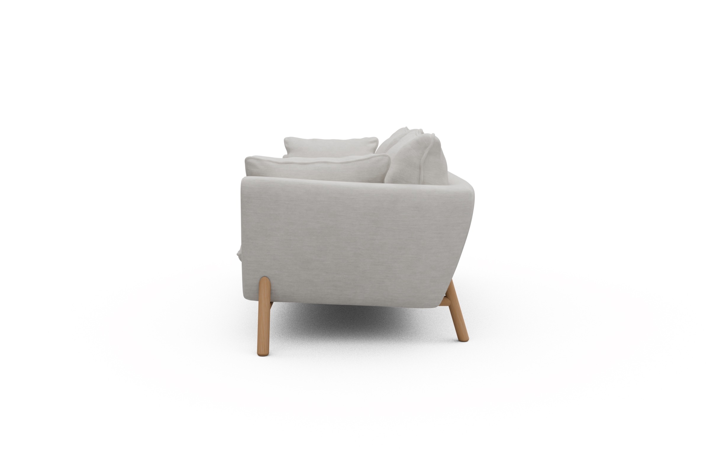Sofa Emil PREMIUM 2-Sitzer Beinfarbe Eiche Natur Vivus-Dusty-Off-White