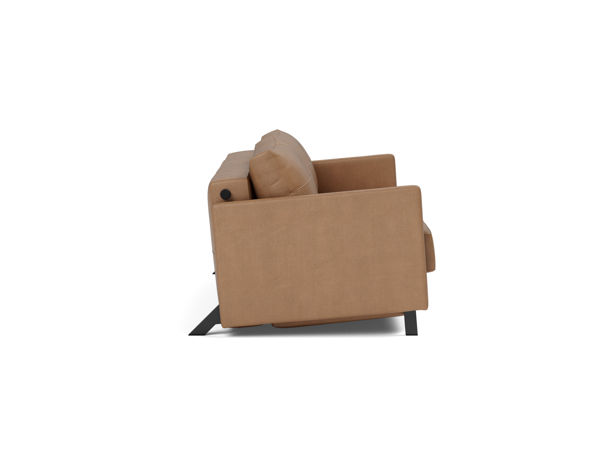 Schlafsofa Cubed mit Armlehnen 160 Lederoptik Faunal 551-Brown