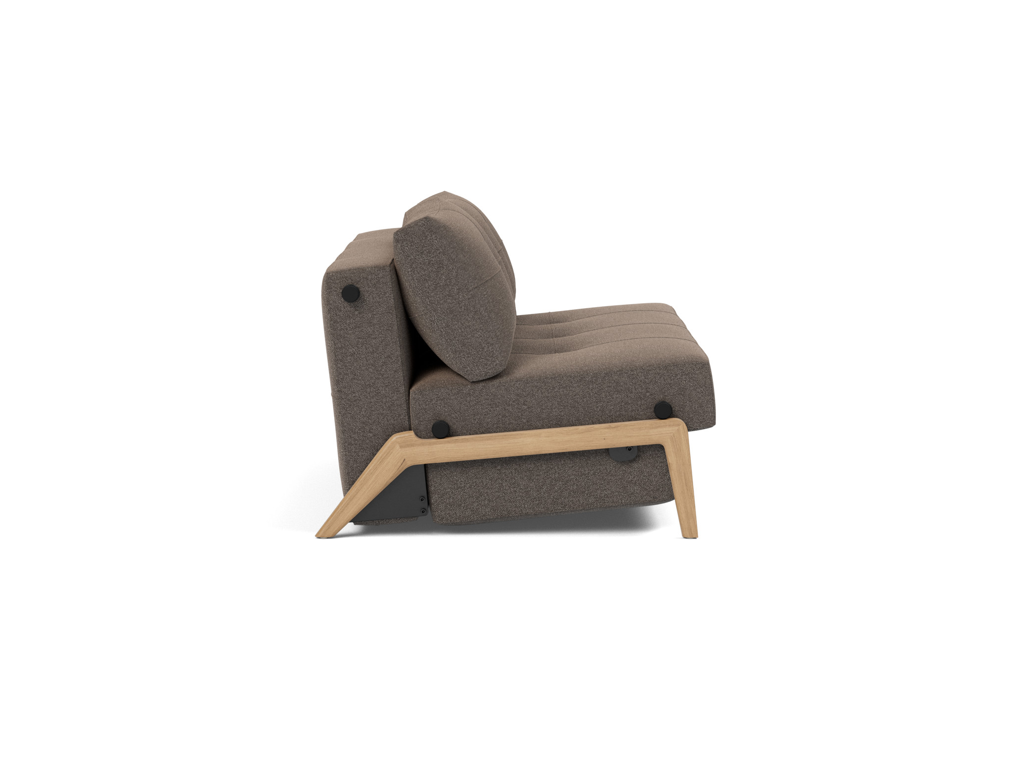 Schlafsofa Cubed 140 Boucle Skandi 530-Taupe Beine Eiche