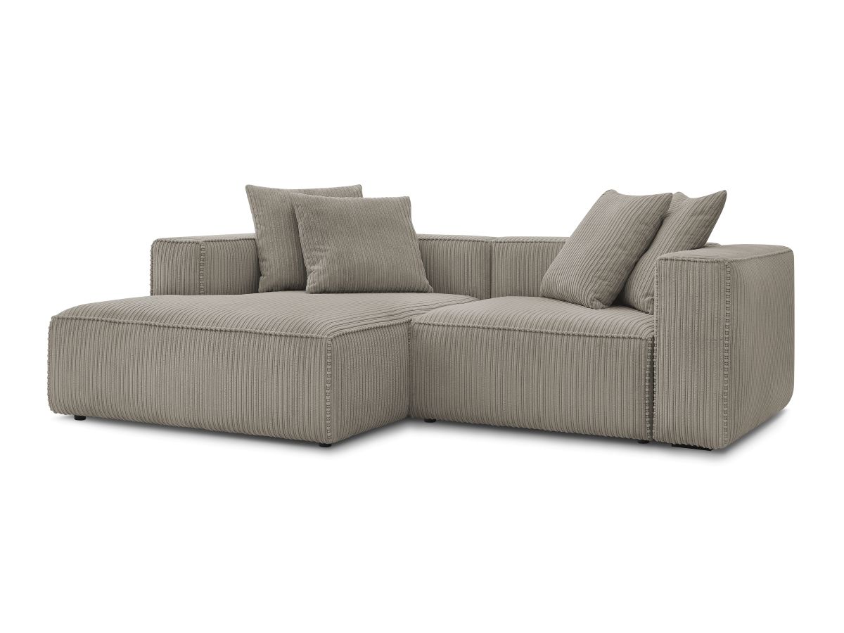 Bobochic Nina Ecksofa Cordsamt Taupe Ecke links