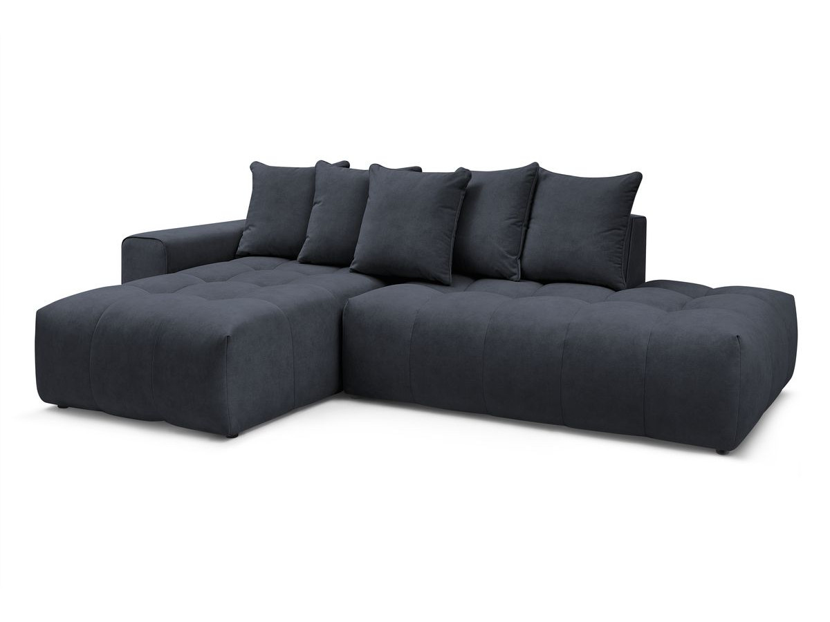Bobochic Mont-blanc Ecksofa Samt Dunkelblau Ecke links