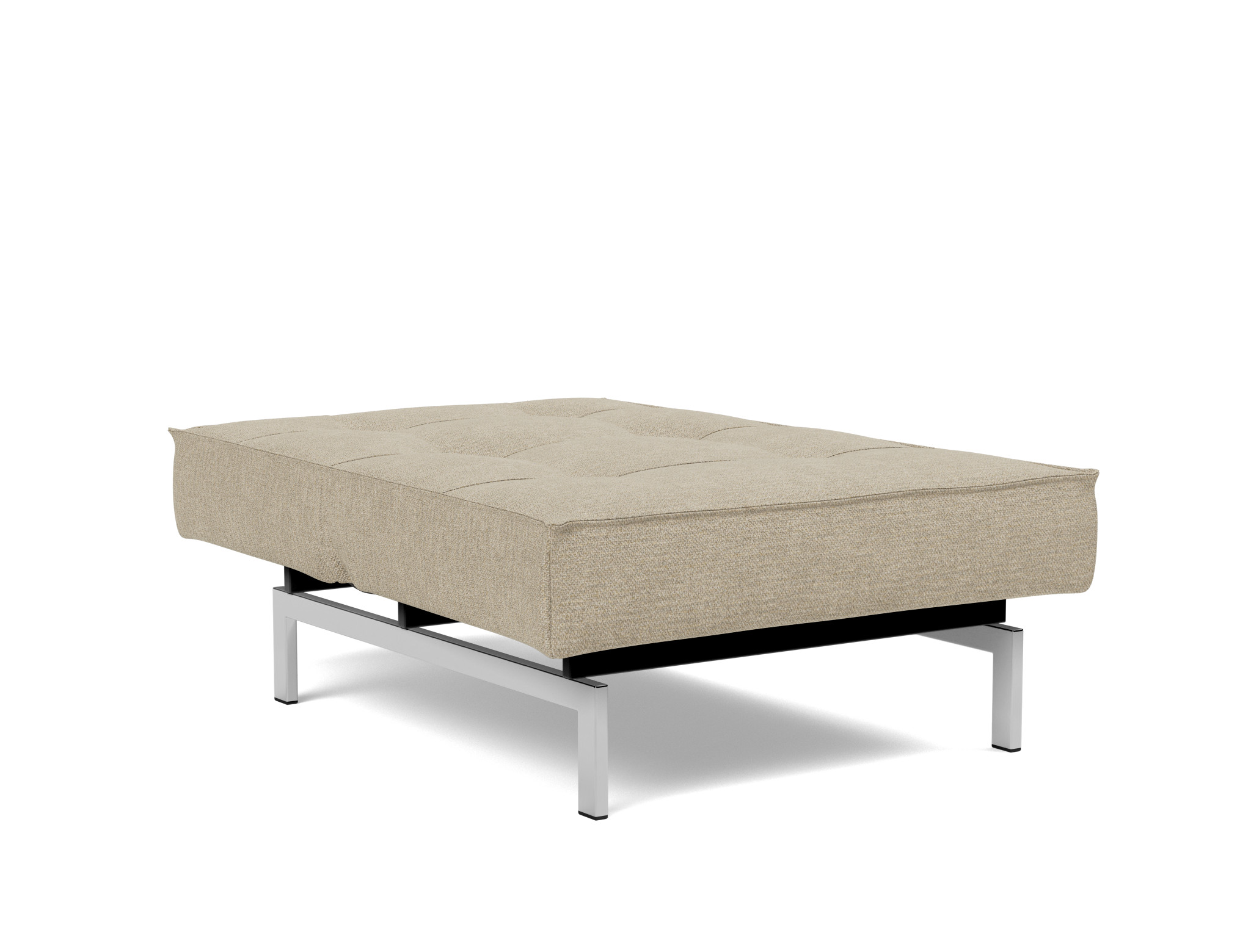 Sessel Splitback Strukturierter Stoff Taura 356-Sand Beine Chrom