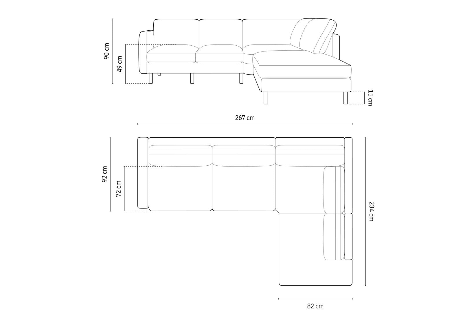 Micadoni Symmetrisches Ecksofa Eden 4-Sitzer Rechts Strukturierter Stoff Rosa Melange