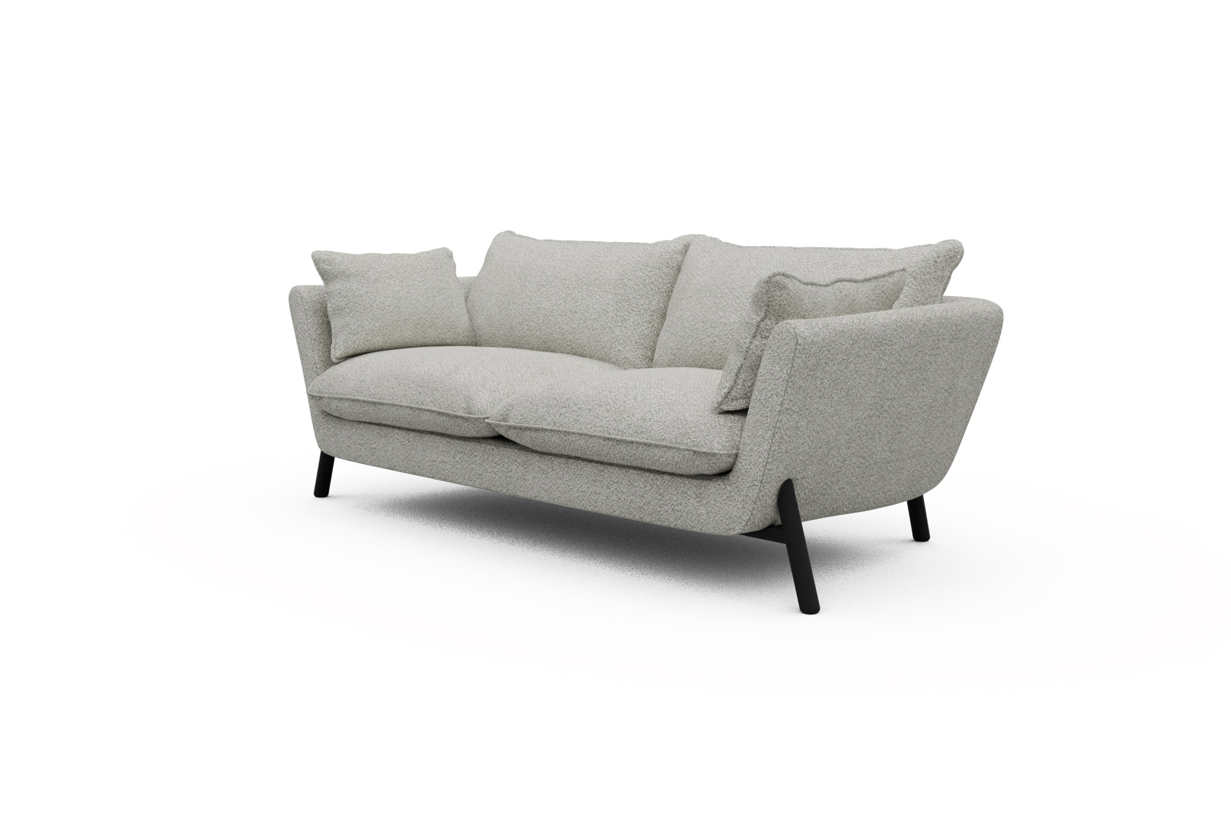 Sofa Emil PREMIUM 2-Sitzer Beinfarbe Eiche Schwarz Vanora-Warm-Sand