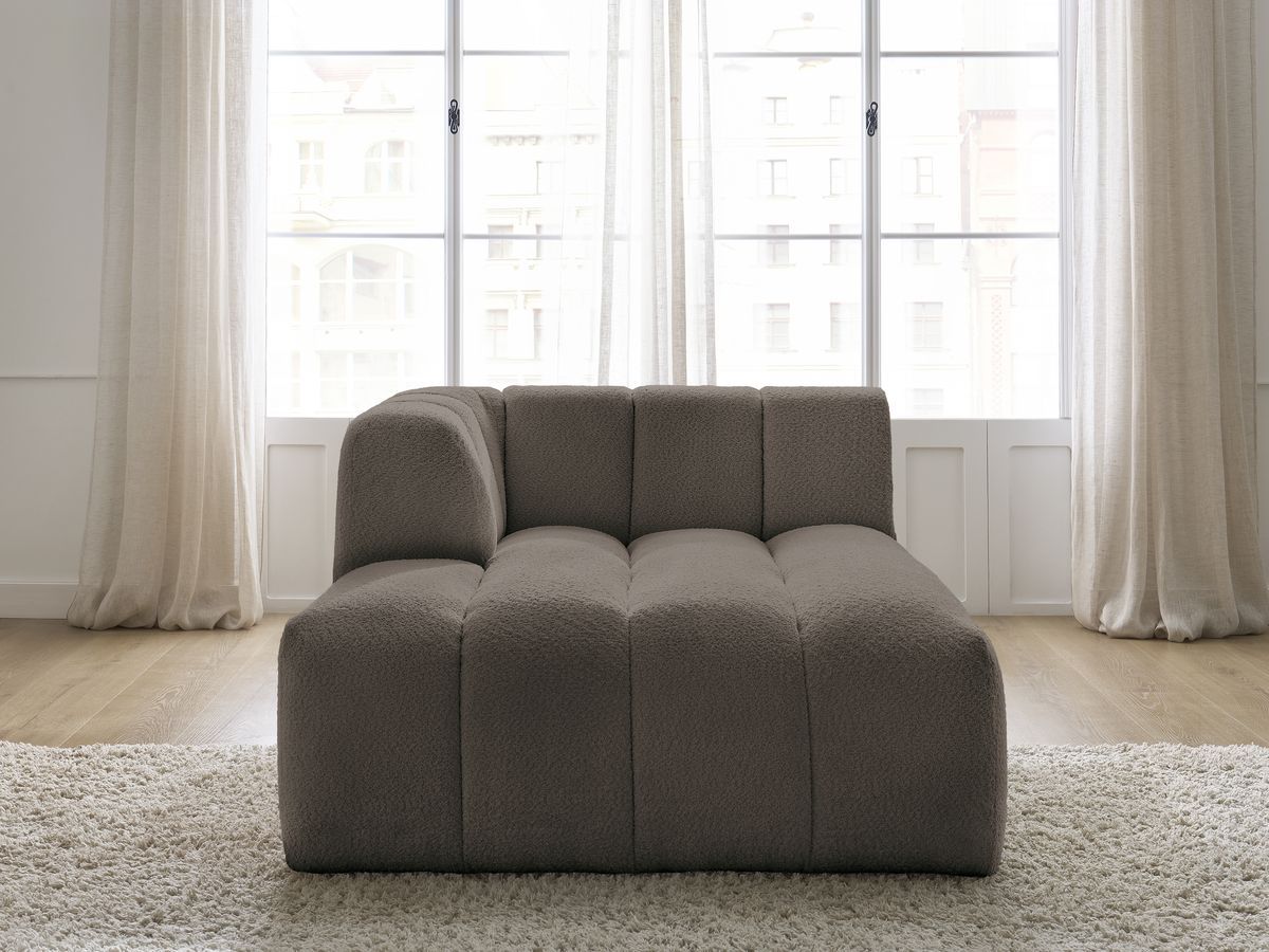 Bobochic Annecy Méridienne-Modul Bouclé-Stoff Braun Ecke links