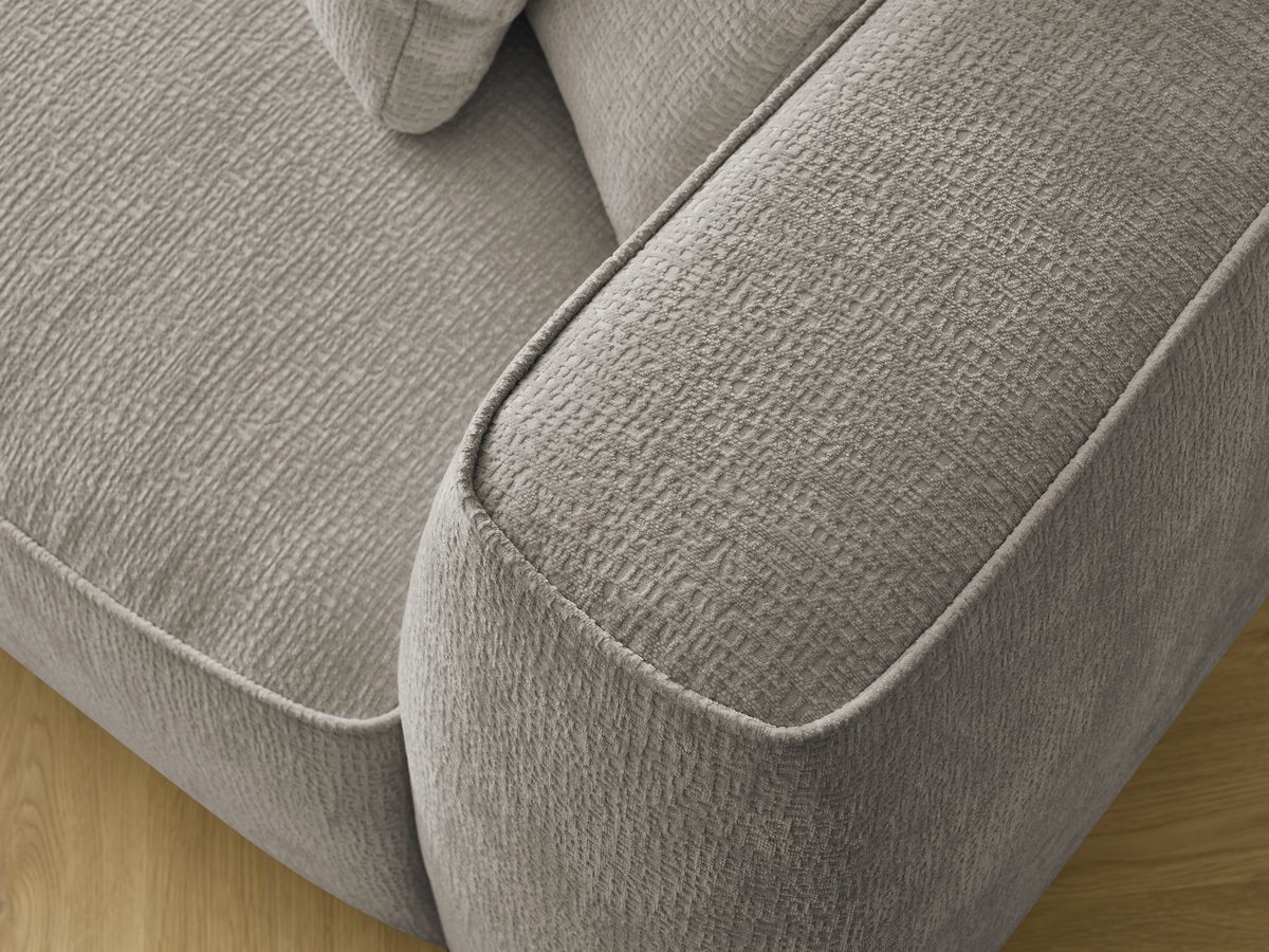 Bobochic Leopold Sofa 3-Sitzer Strukturstoff Taupe Armlehne rechts