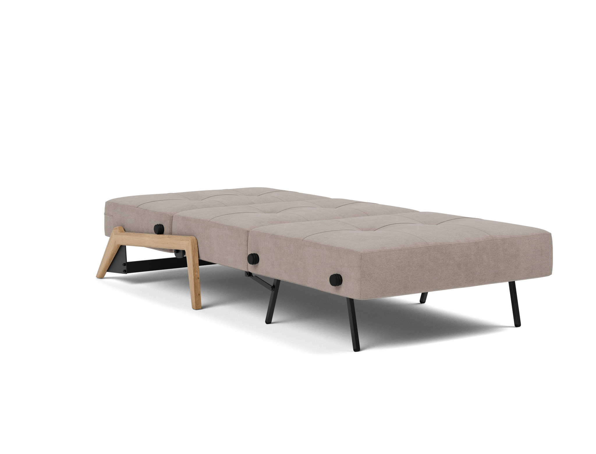 Schlafsessel Cubed 90 Kord Cordufine 318-Beige Beine Eiche