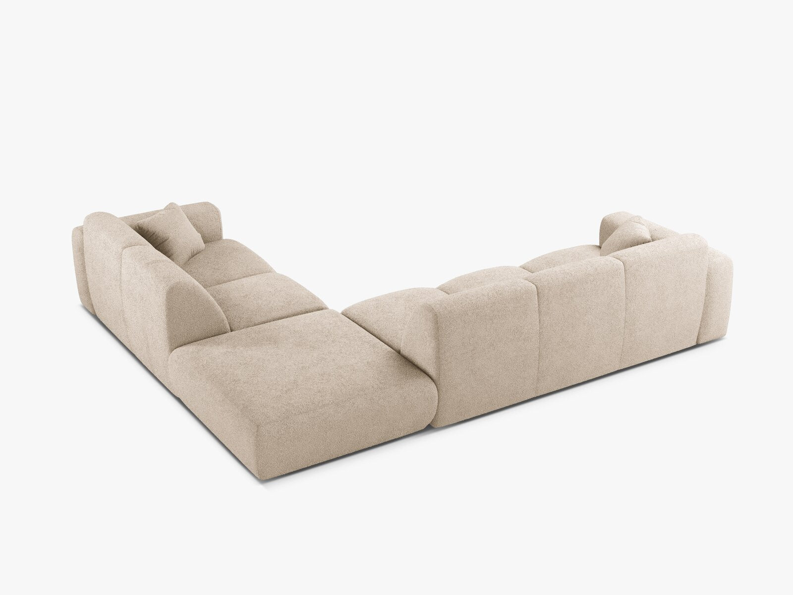 Micadoni Ecksofa Molino 6-Sitzer Rechts Boucle Baloo Beige
