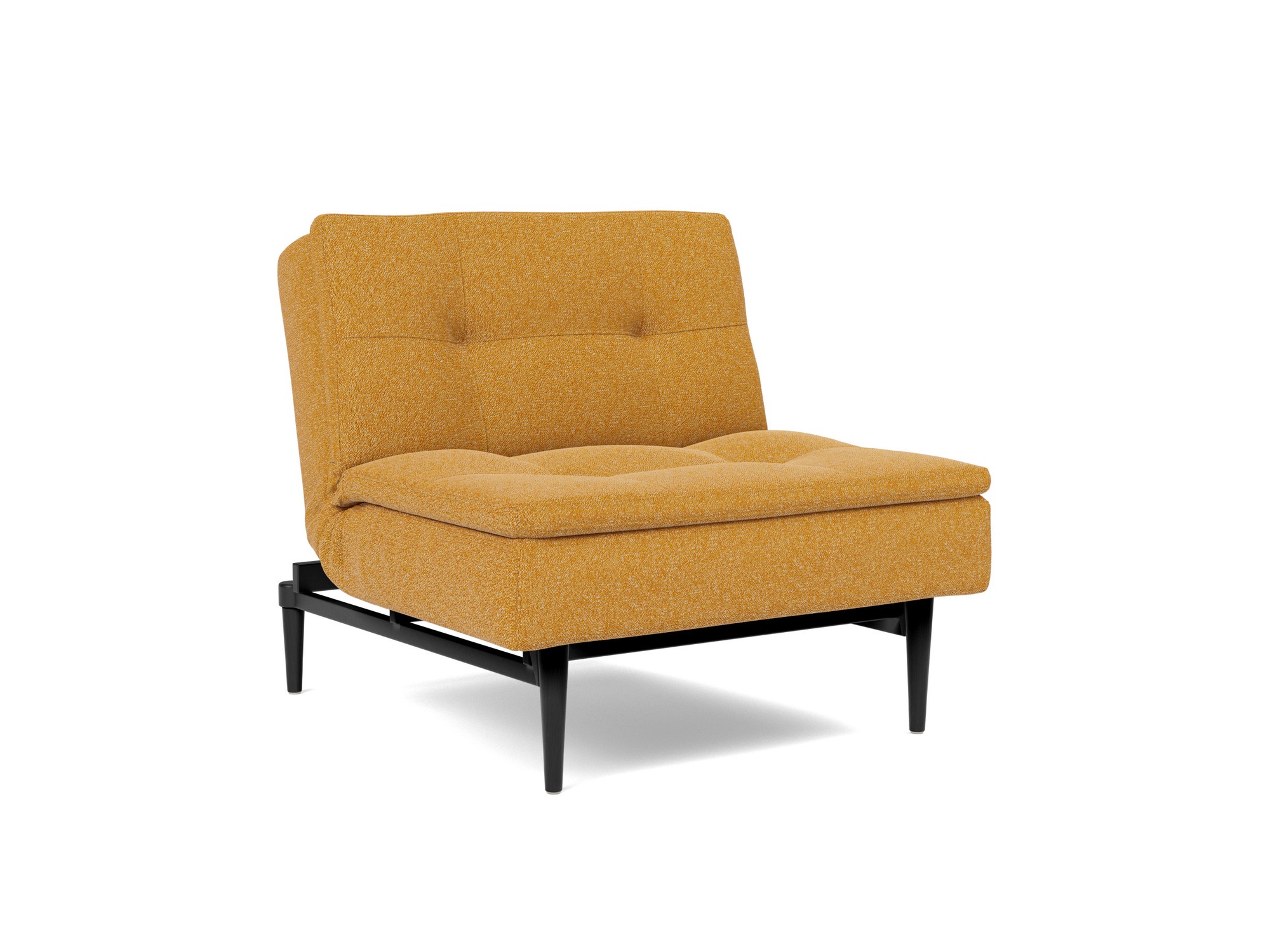 Sessel Dublexo Boucle Skandi 536-Ochre Beine Styletto Eiche schwarz