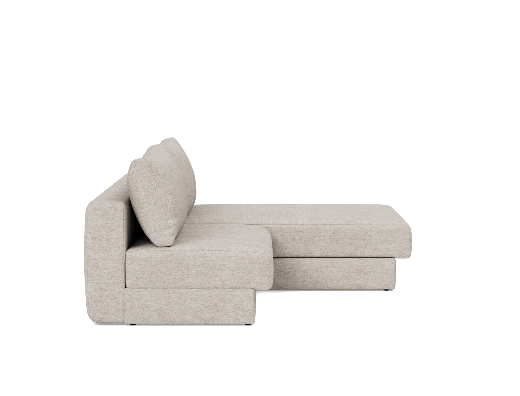 Schlafsofa Akello mit Chaiselongue Chenille Yuveno 471-Sand