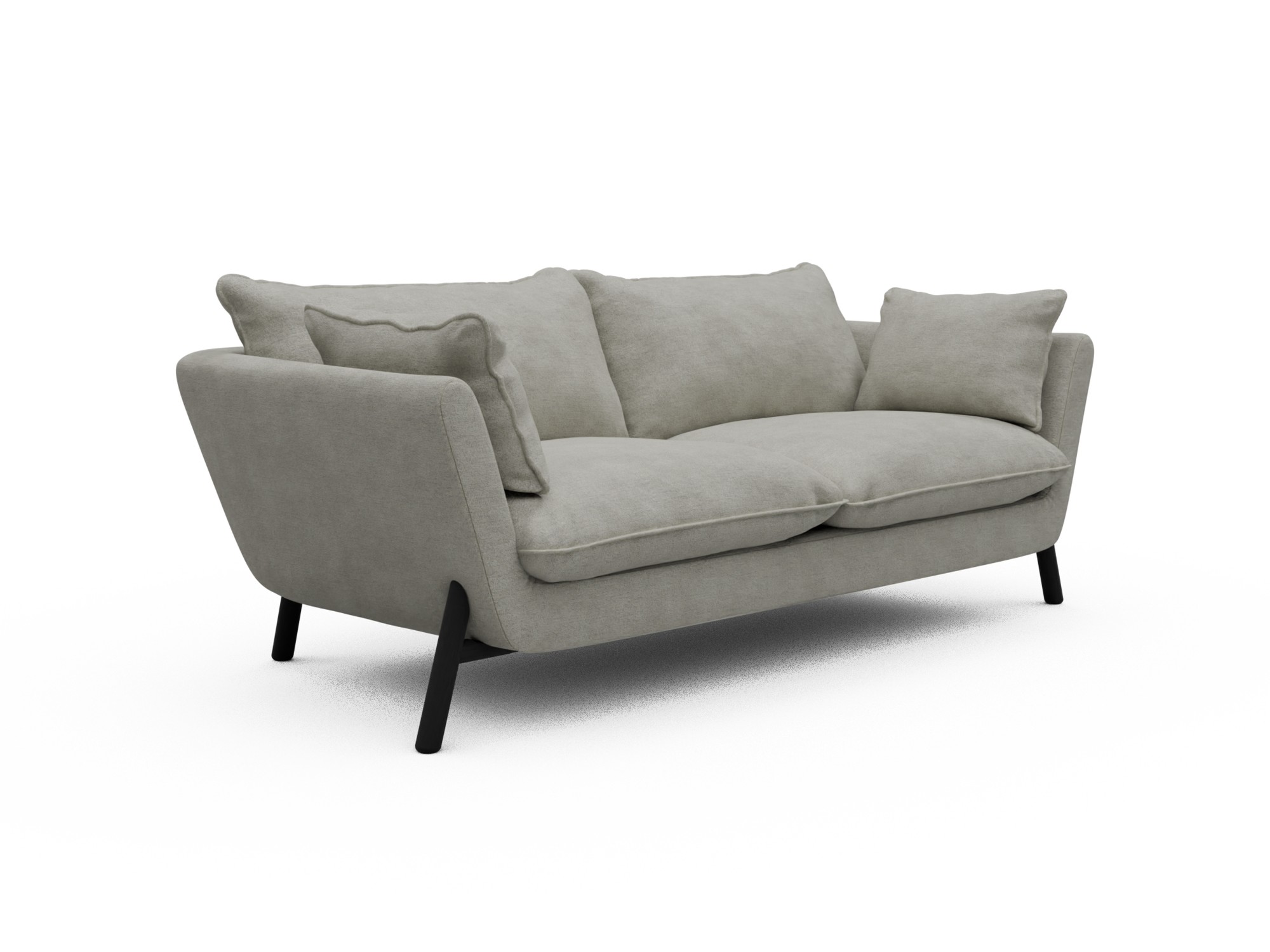 Skandi Home Sofa Emil Soft 2-Sitzer Beinfarbe Eiche Schwarz Carreno-Moon-Stone-White moebelfaktor