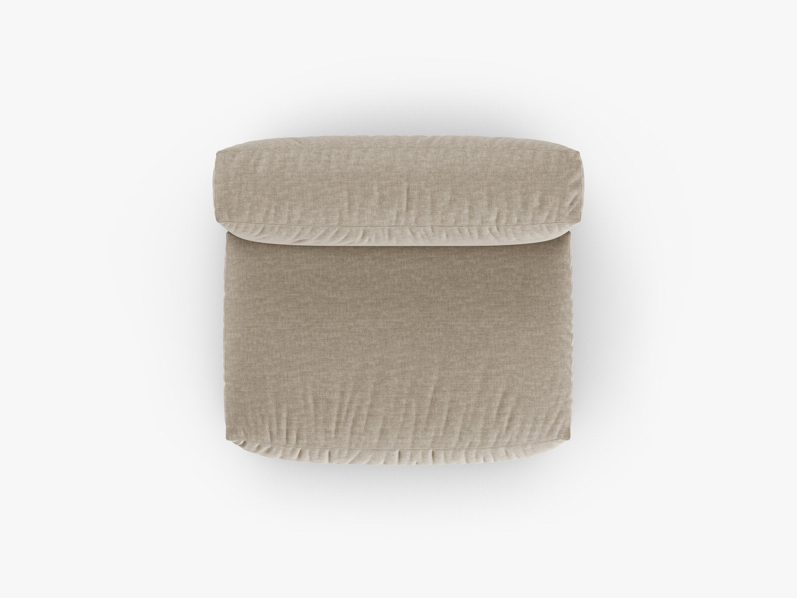 Micadoni Mittelmodul Martina 1-Sitzer Groß 90cm Sitztiefe Strukturierter Stoff Boston Helles Beige
