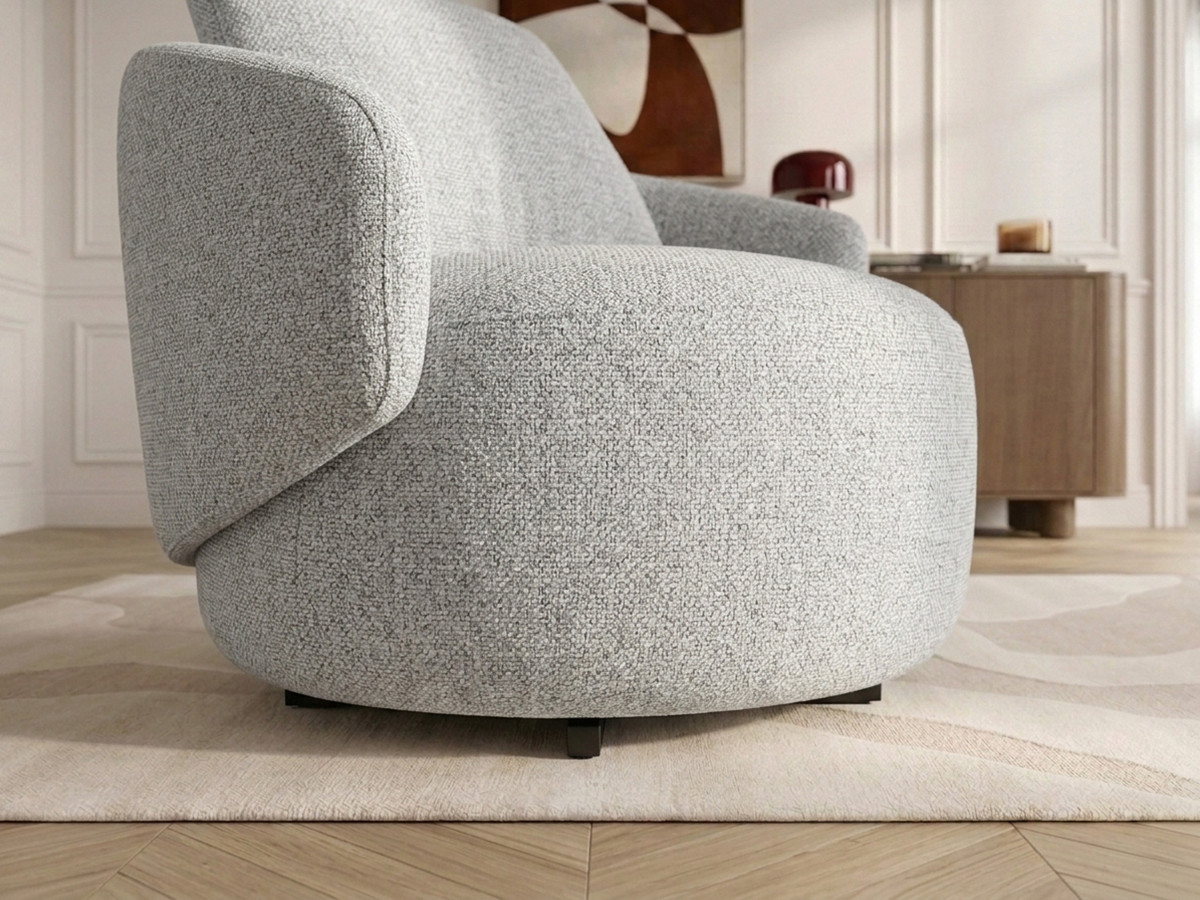Bobochic Lexie Sessel Melange-Stoff Grau