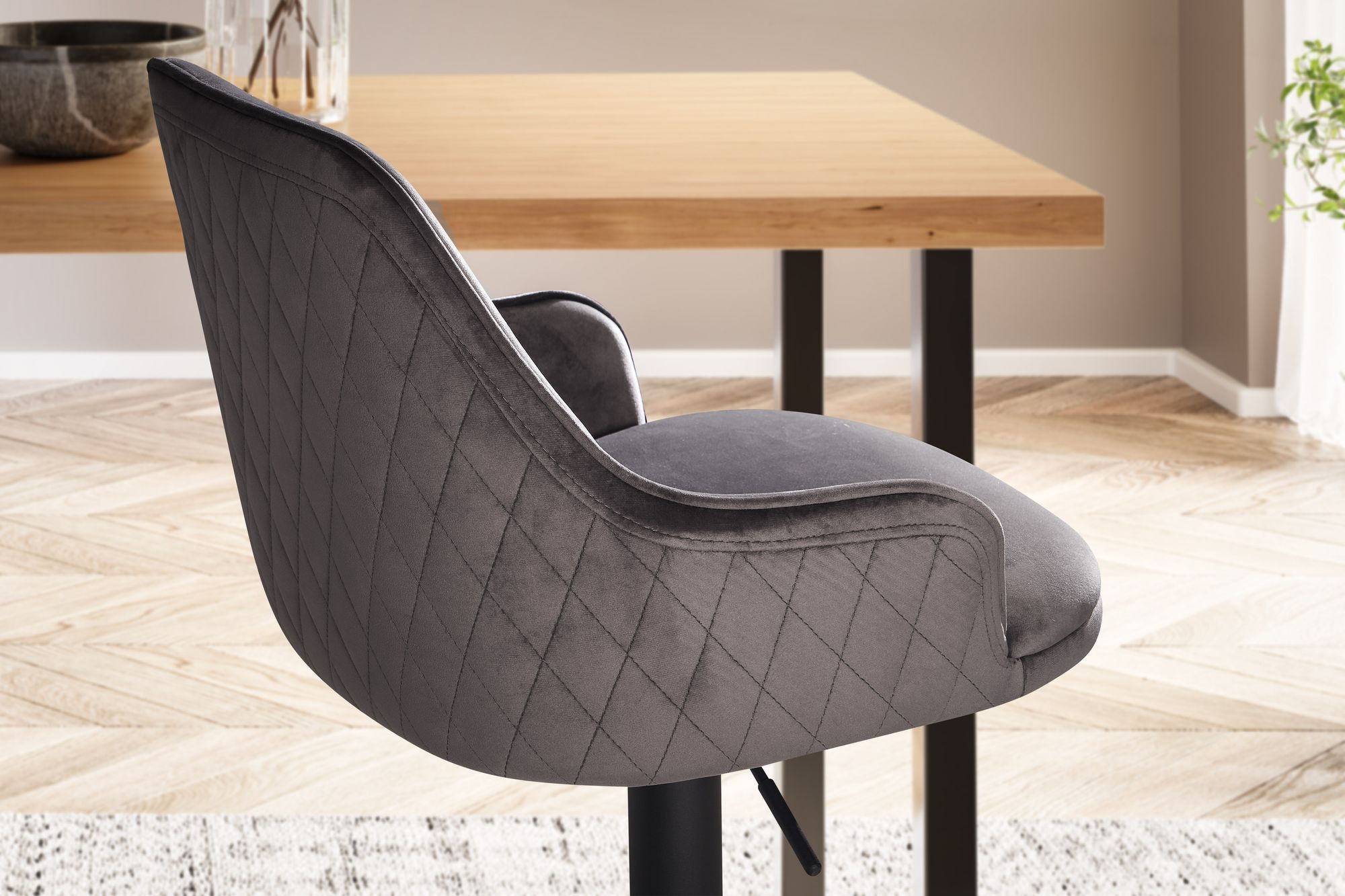 Barhocker Rypefjord Samt Grau 45 × 45 × 106 cm