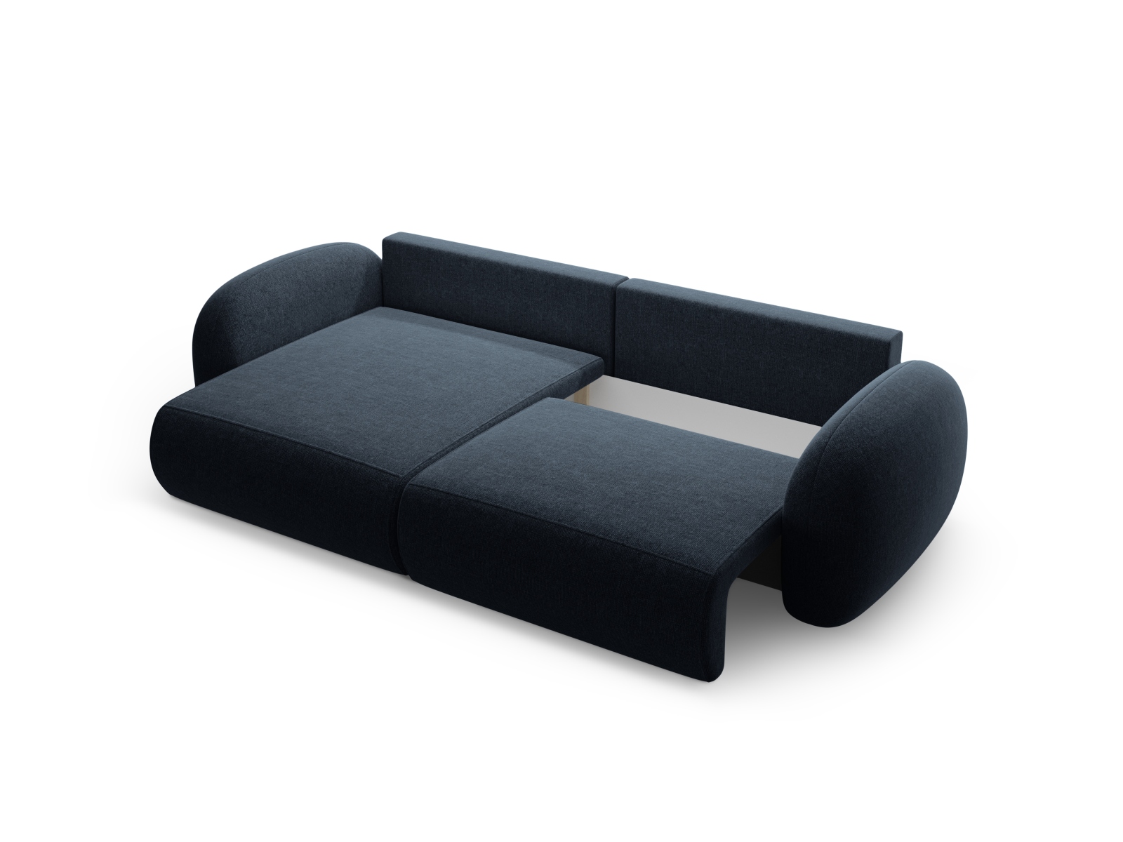 Cosmopolitan Design Wendbares Ecksofa Tonale 4-Sitzer mit Schlaffunktion und Bettkasten Chenille Eden Marineblau