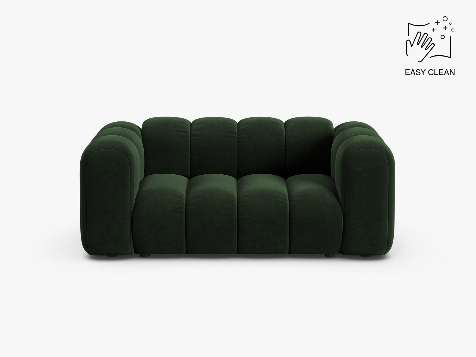 Micadoni Sofa Lupine 2-Sitzer kleine Version Samt Venus Flaschengrün