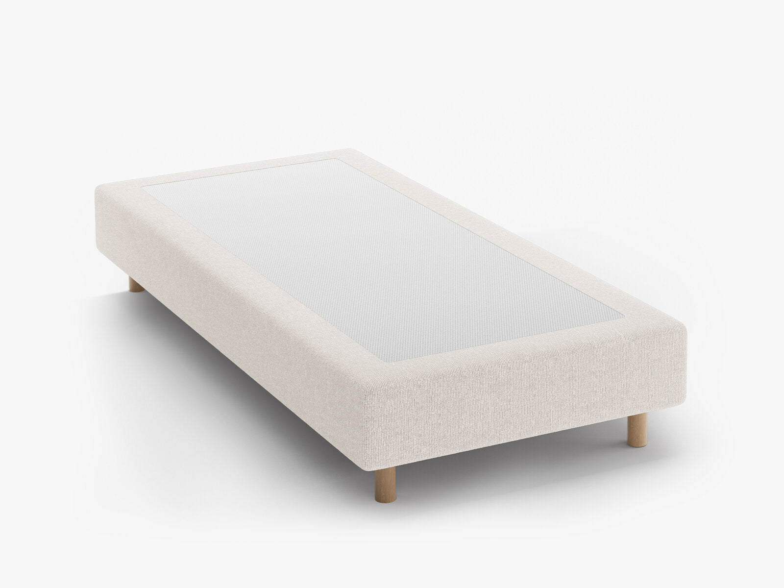 Micadoni Whale Bettgestell 100 cm (H 35 cm) Chenille Eden Helles Beige 100x200