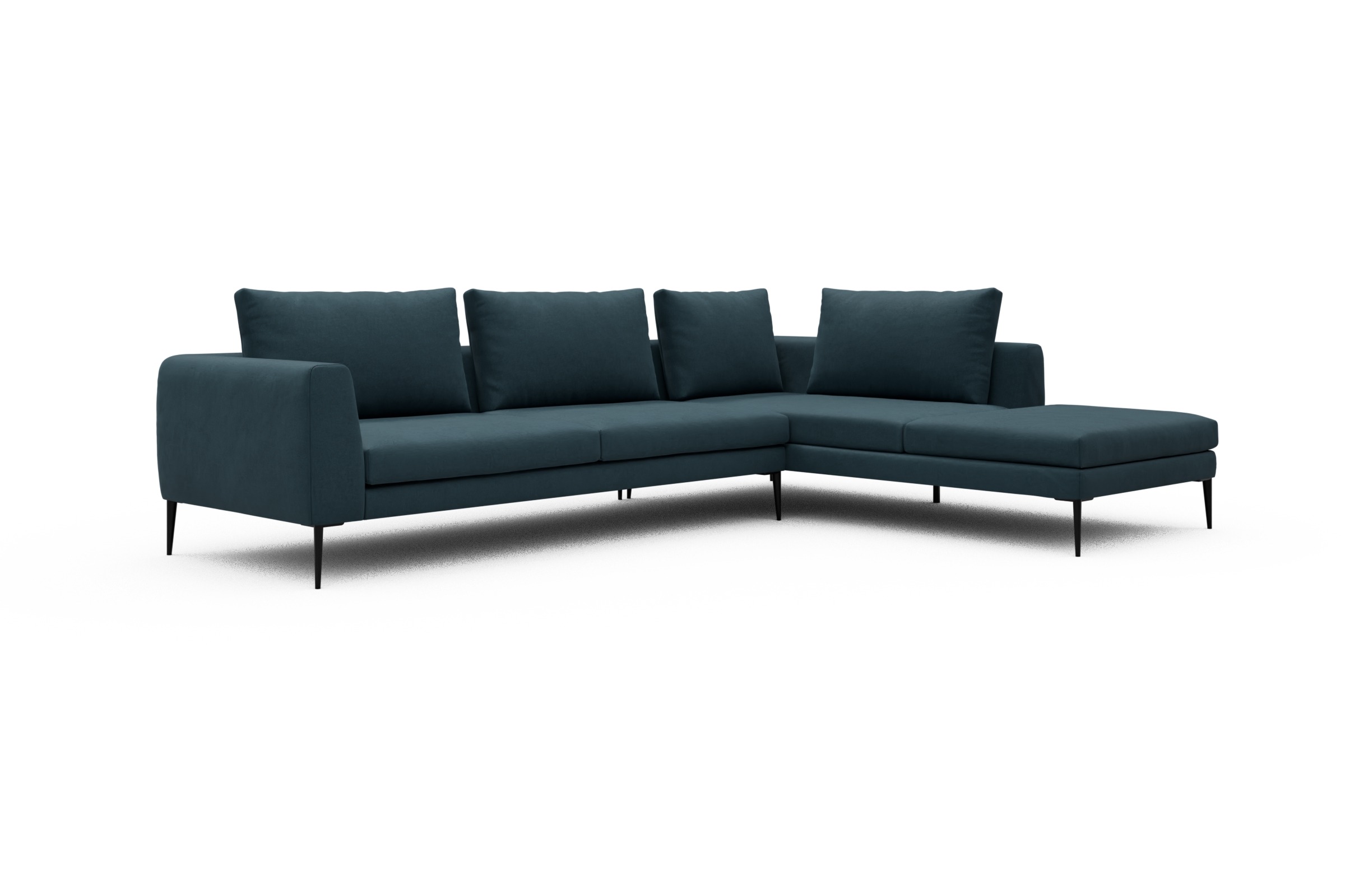 Ecksofa Paul Relax-Ecke links mit 3-Sitzer Satya-Indigo