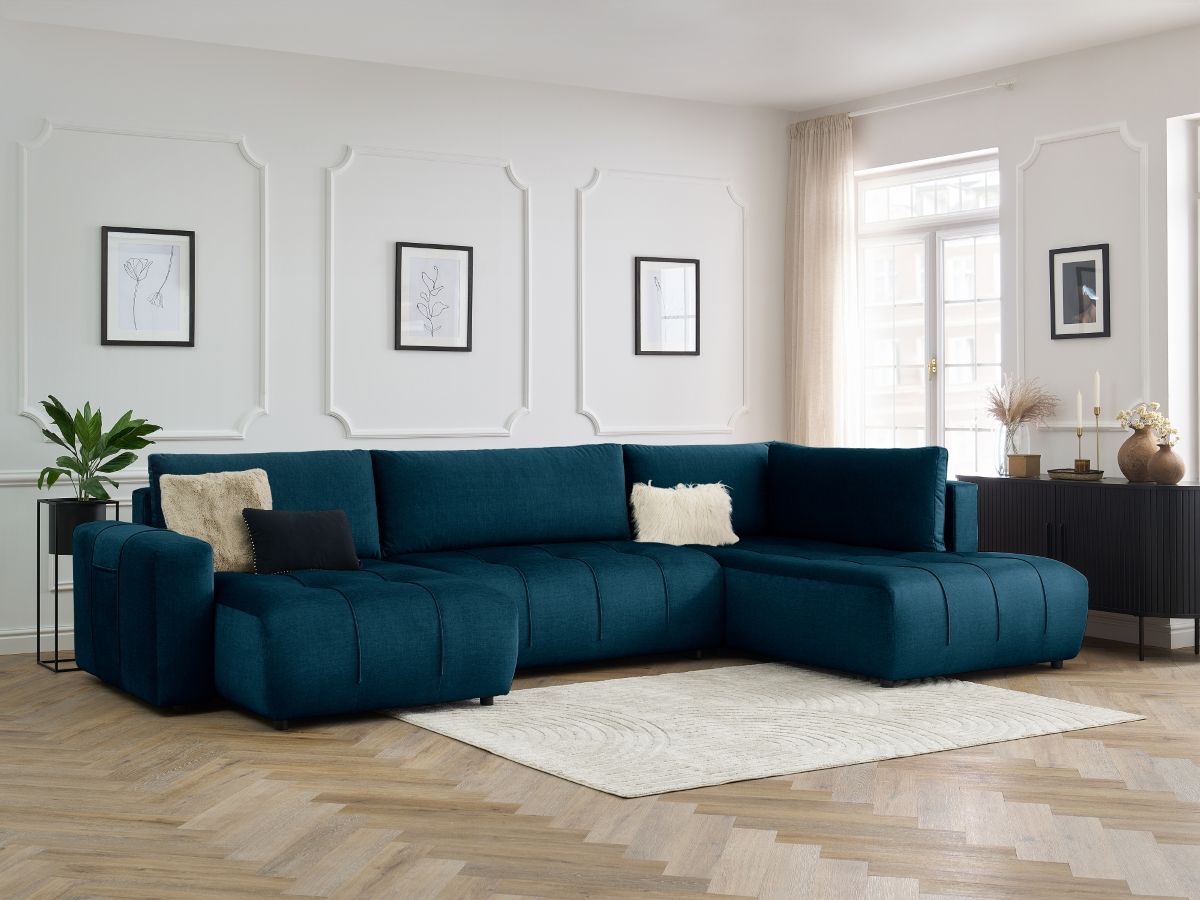 Bobochic Arsene Wohnlandschaft Samt Blau Ecke links